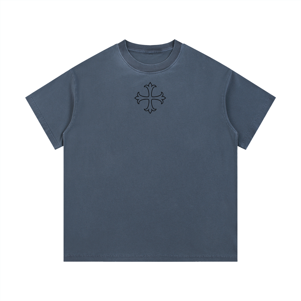print optimized vintage wash cotton t-shirt