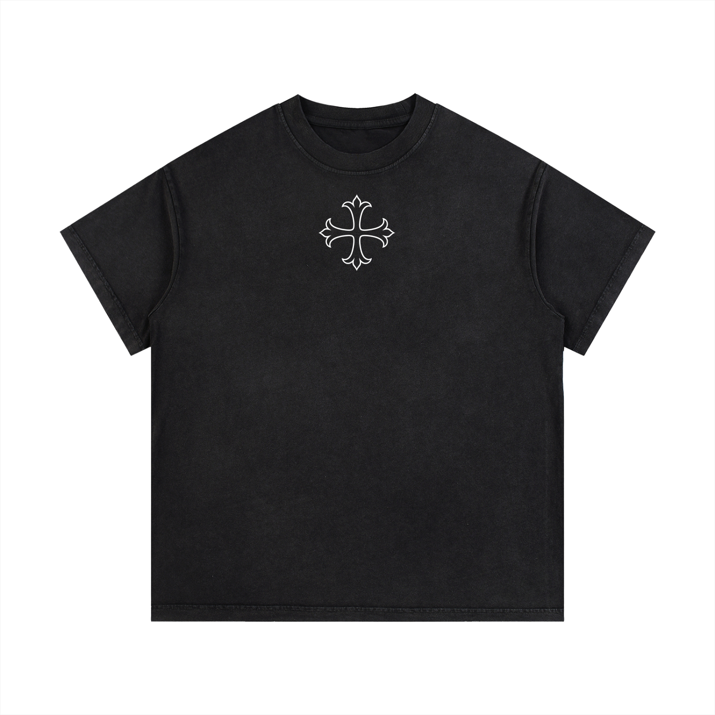 Black crown of thorns Washed cotton T-Shirt