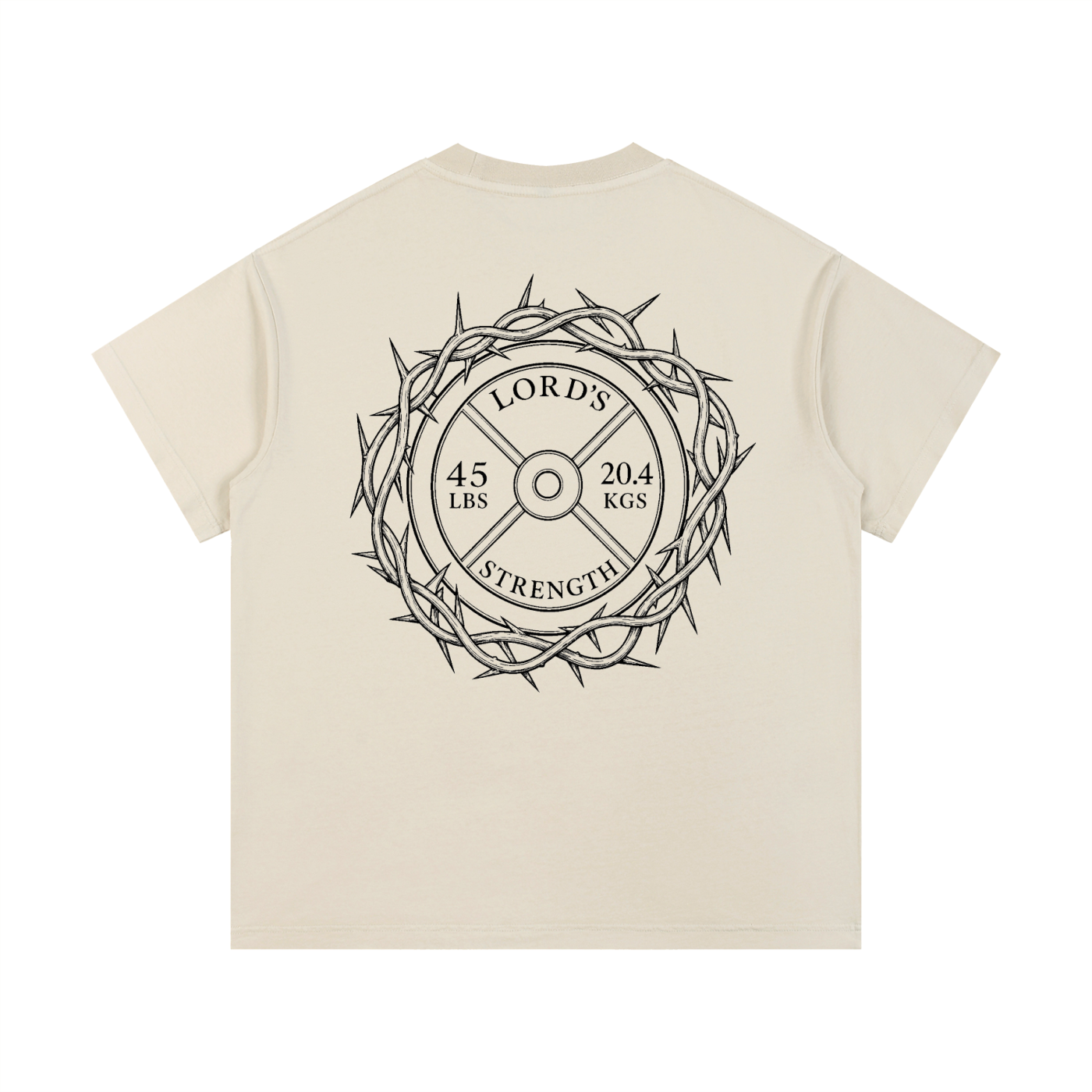 Cream crown of thorns vintage wash cotton t-shirt