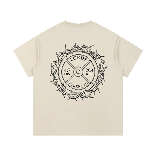 Cream crown of thorns washed cotton t-shirt