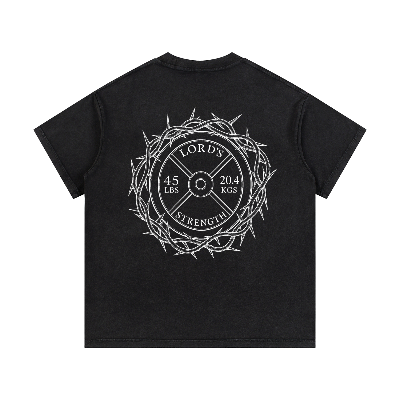 Black crown of thorns Washed cotton T-Shirt