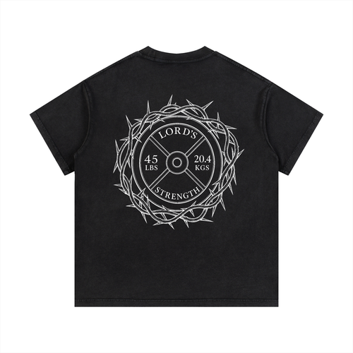 Black crown of thorns Washed cotton T-Shirt