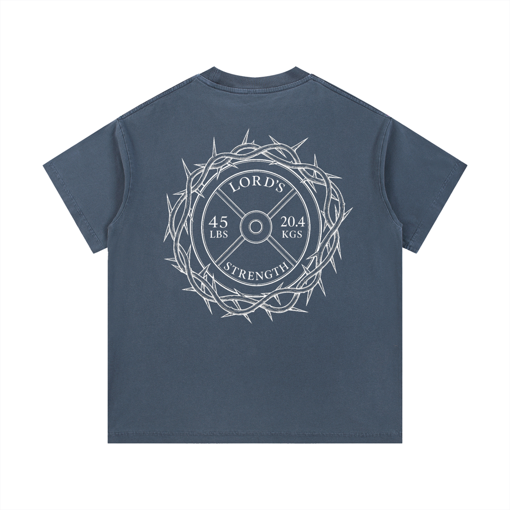 Blue crown of thorns vintage wash cotton t-shirt
